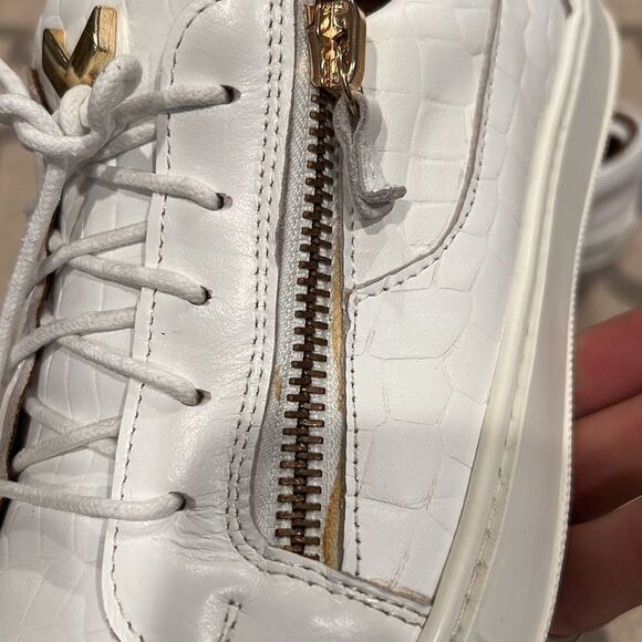 designer silvio massimo white leather sneakers size 42 9 US size all leather - Picture 3 of 11